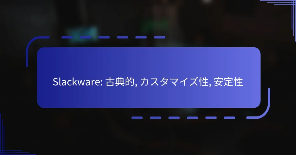 Slackware: 古典的, カスタマイズ性, 安定性