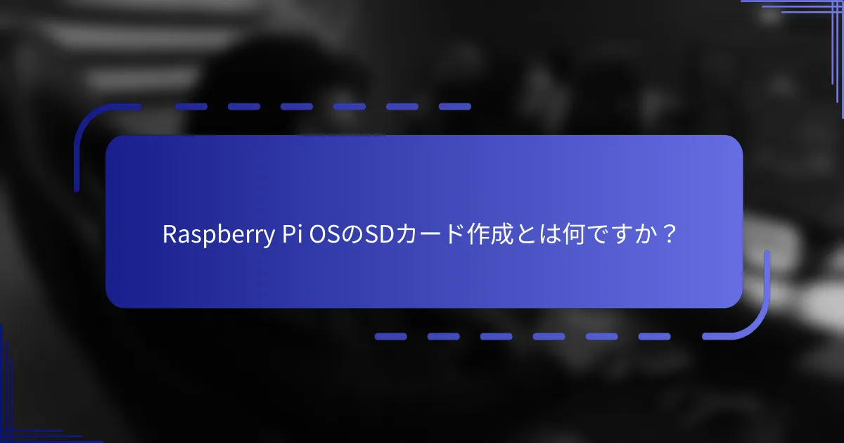 Raspberry Pi OSのSDカード作成とは何ですか？